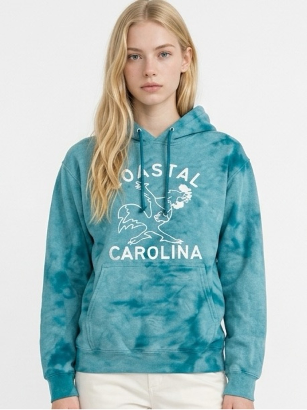 COASTAL CAROLINA | CCU Tie-Dye Teal Hoodie Unisex Size Medium
